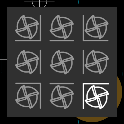 Fig. 5: The offset selection widget, with the lower-right position selected Fig. 5: The offset selection widget, with the lower-right position selected