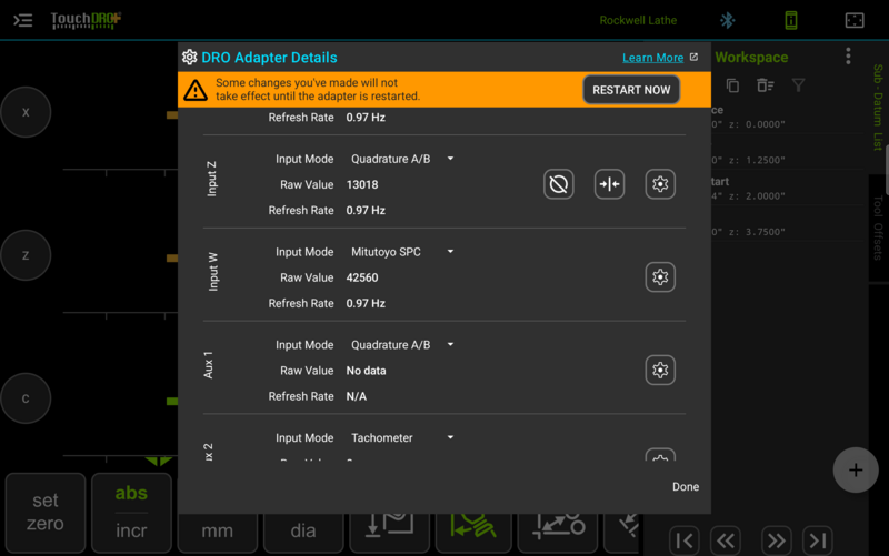 Fig. 9: The banner shown when saved changes are waiting for an adapter restart Fig. 9: The banner shown when saved changes are waiting for an adapter restart