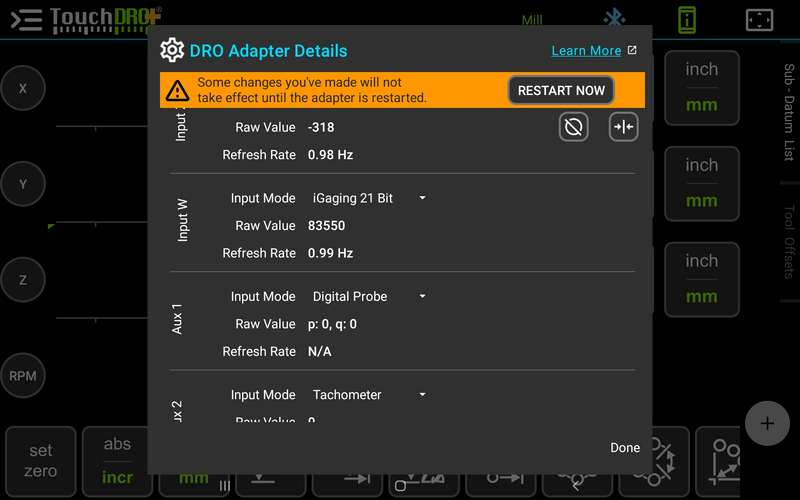 Fig. 5: The banner shown when saved changes are waiting for an adapter restart Fig. 5: The banner shown when saved changes are waiting for an adapter restart