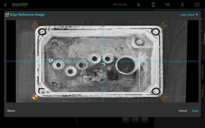 Fig. 6: The corrected photo in the preview, with the four locked reference marks