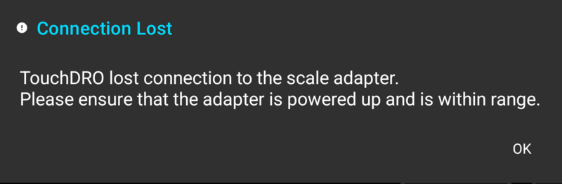 Fig. 7: Connection Lost Dialog Fig. 7: Connection Lost Dialog
