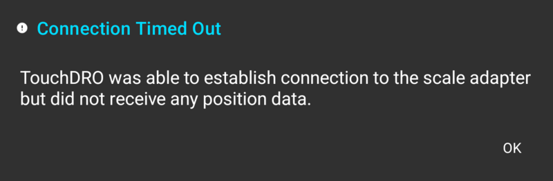 Fig. 5: Connection Timed Out Dialog Fig. 5: Connection Timed Out Dialog