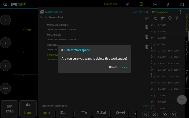 Fig. 3: Delete Workspace Confirmation Fig. 3: Delete Workspace Confirmation