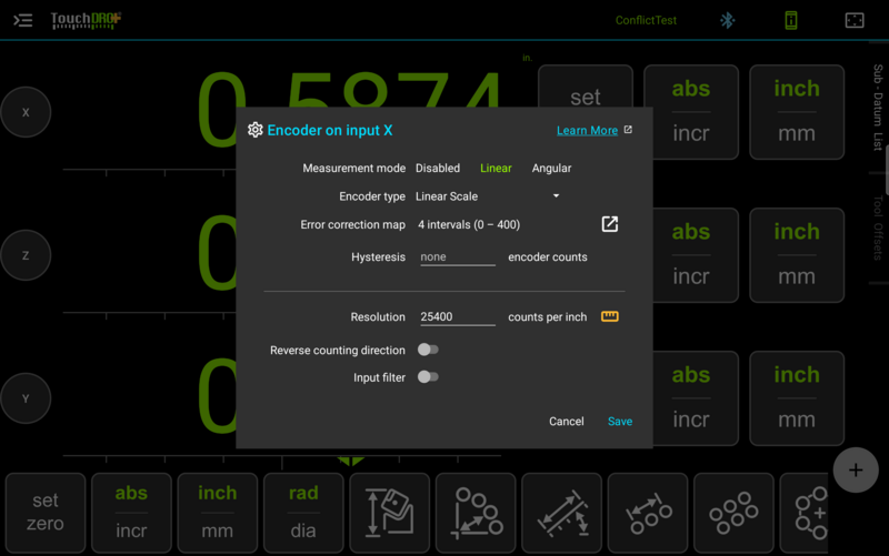 Fig. 6: Once saved, the encoder dialog summarizes the map as the range it covers