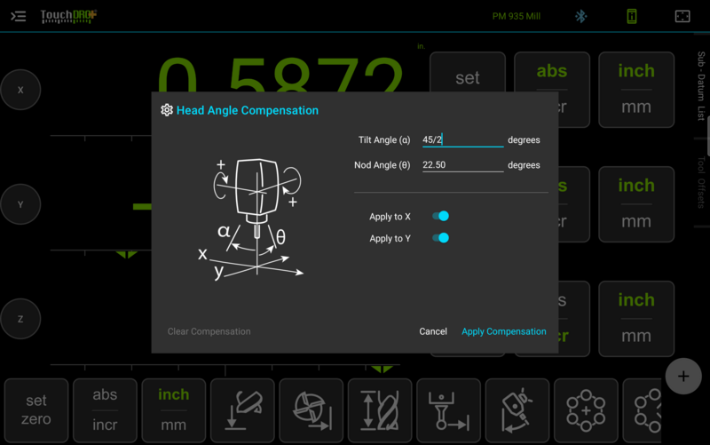Fig. 1: The "Head Angle Compensation" dialog