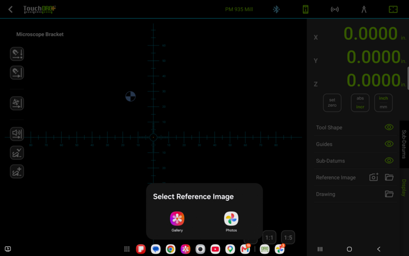 Fig. 3: Picking an existing photo; the camera button on the Reference Image row skips this step
