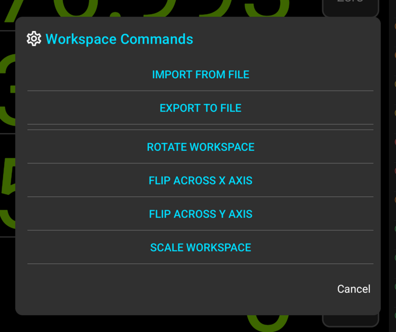 Fig. 5: The Workspace Commands menu