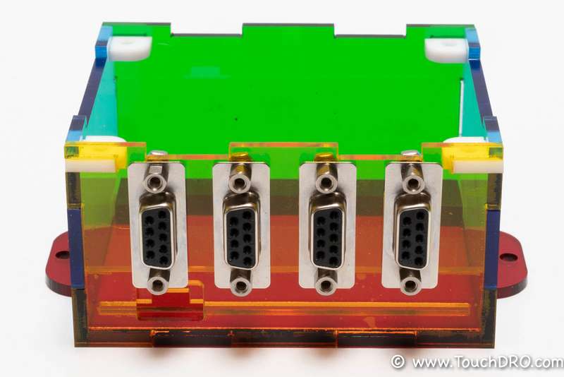 D-Sub DRO Scale connectors mounted to the ecnlosure