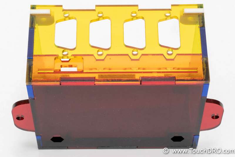 Front view of the glued DRO Adapter enclosure